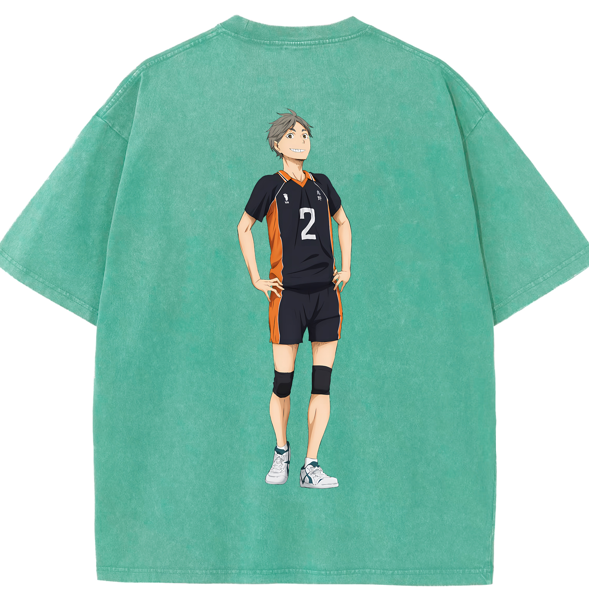 （画像用） ハイキュー!! Haikyu!! 綿100% ヴィンテージ風 半袖Tシャツ（背面プリント）